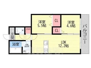 フローリア京都【3階】の間取り