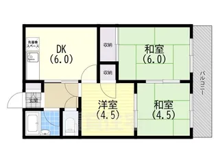 ケイアンドエスマンション白川台【2階】の間取り