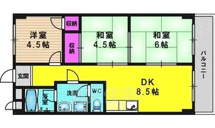 ハイツ桂B棟【1A号室】の間取り