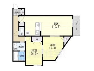 サンビルダープラス高羽ガーデン【205号室】の間取り