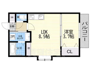 Smith武庫川【1階】の間取り