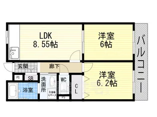 西平野ハイツ【2階】の間取り