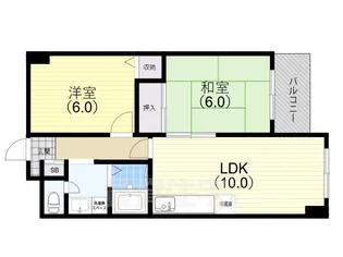 ハピネス東須磨【3階】の間取り