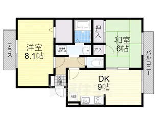 ニューリバーサイド八尾南 D棟【2階】の間取り