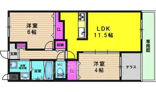 メデルコート桂【1階】の間取り
