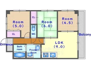 フローラみずほ【3階】の間取り