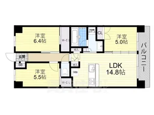 シティテラス神崎川駅前【3階】の間取り