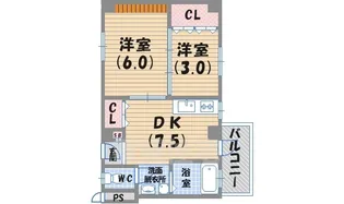 西宮コーポ【5階】の間取り