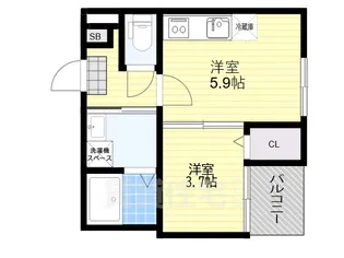 StarLight Studios【2階】の間取り