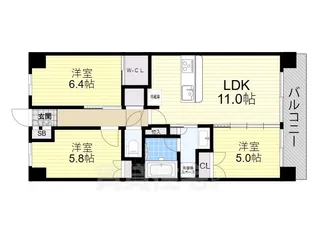 シティテラス神崎川駅前【3階】の間取り