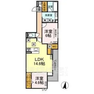 セレスティア苗代【1階】の間取り