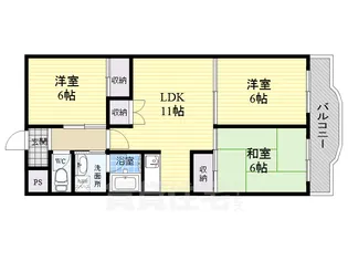 サンウエスト【6階】の間取り