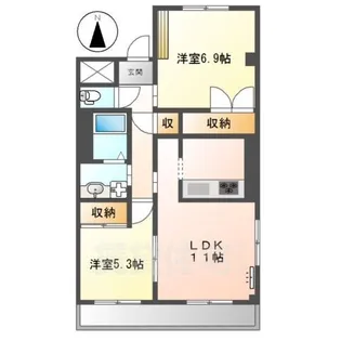 グランセル【1階】の間取り