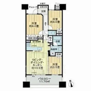 ライオンズガーデン東別院【11階】の間取り