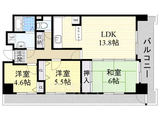 パールハイツ堺【6階】の間取り