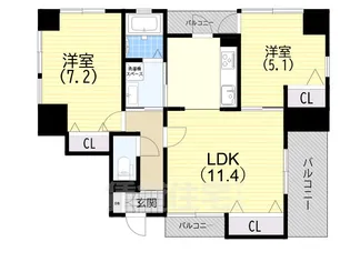 ワコーレエクシード神戸【1階】の間取り
