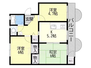 メゾン高槻 2号棟【3階】の間取り