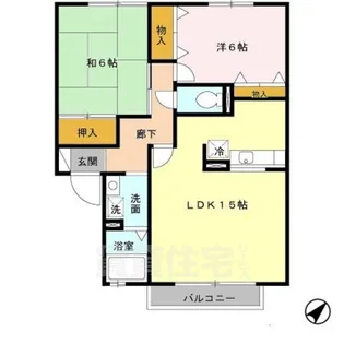 セジュールならやま2【1階】の間取り