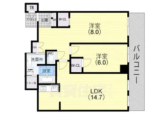 ザ・パークハウス神戸ハーバーランドタワー【24階】の間取り