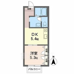 ジュネス平城山A棟【2階】の間取り