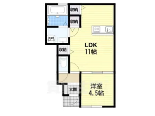 プチメゾン有井【1階】の間取り