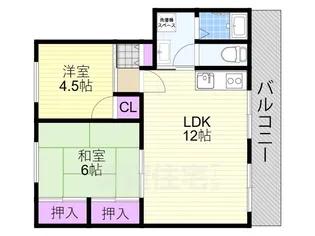 新北野コーポA棟【514号室】の間取り