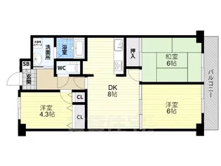 八尾山本レックスマンション【2階】の間取り