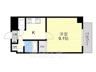 エンゼルプラザ瀬田駅前【909号室】の間取り