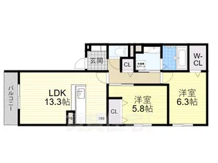 orchidea 大鳥【3階】の間取り