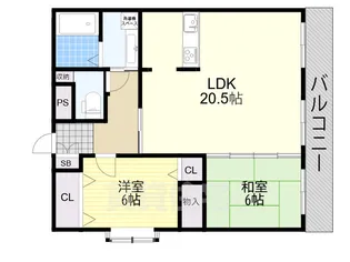 サンライフ上住吉【2階】の間取り