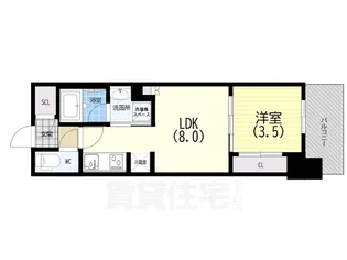 リビオシティ神戸名谷【708号室】の間取り