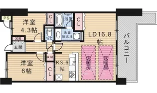 アービング茨木【4階】の間取り
