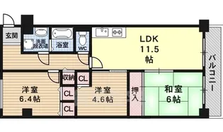 クレードル桂川【4階】の間取り