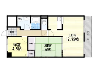 サンプラザ神楽【6階】の間取り