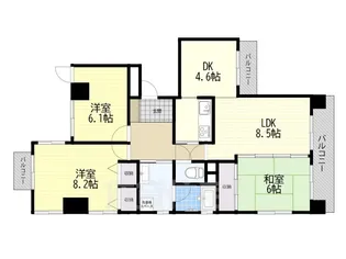 コスモ楠葉【2階】の間取り