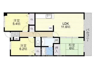 バウムドルフ【5階】の間取り