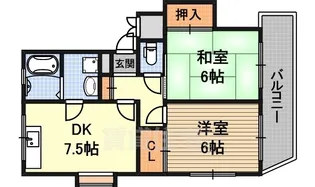 第2中尾ハイツ【3階】の間取り