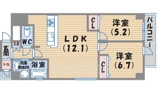 Xpavela(旧クラニア甲東園)【2階】の間取り