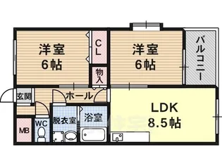 ライクホース三宅【2階】の間取り