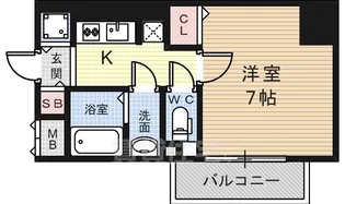 サムティ東難波ECLAT【13階】の間取り