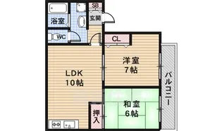 エクセルコーポ陵南A棟【2階】の間取り