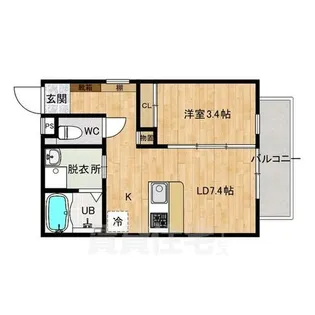 グリシーナ東園田リンド【1階】の間取り