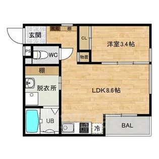 Glicina東園田lindo(グリシーナ東園田リンド)【2階】の間取り