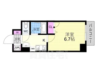 ラナップスクエア京都西陣【9階】の間取り