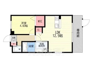 BRIGHENCE御陵南WEST【1階】の間取り
