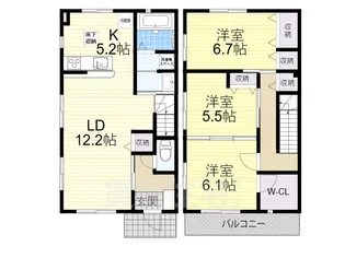 グランヴィア三国ヶ丘 A棟【1階】の間取り