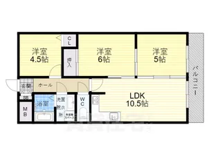 プレジオ・ノーザンライツ【406号室】の間取り