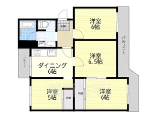 塚原台ハイツ13号棟【4階】の間取り