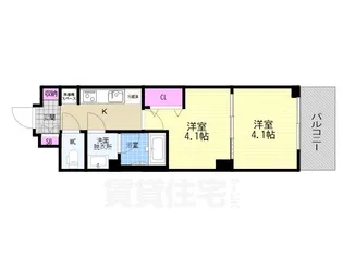 「アスヴェル京都西大路SOUTH」【2階】の間取り