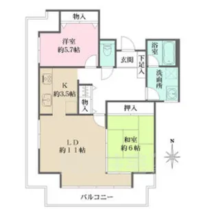 錦パークビル【21階】の間取り